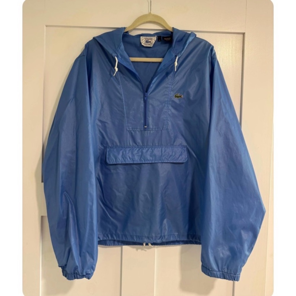 Izod Lacoste Sky Blue Hooded Pullover Zylon Jacket